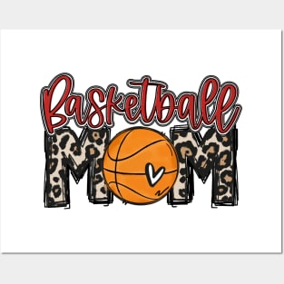 Basketball Mom Leopard Basketball  Mom Posters and Art